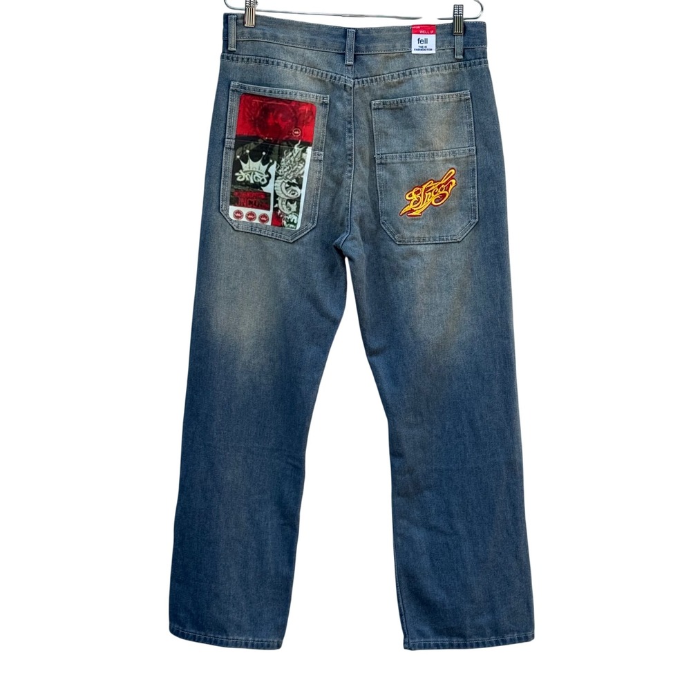 Y2K JNCO Graffiti Collection Jeans Mens 33x29 Blue Vintage Wide Leg Baggy Denim